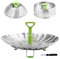 Consevisen Panier vapeur à légumes pour la cuisson des aliments, panier vapeur en acier inoxydable pour casserole, insert vapeur pliable extensible avec poignée extensible pour différentes tailles de