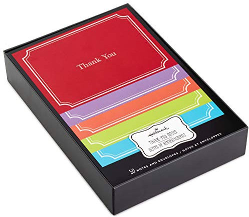 Hallmark Dankeskarten – 50 Stück in 5 farbigen Designs