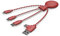 Xoopar Câble Multi USB Mr Bio 4 en 1 - Câble USB Durable - Chargeur USB Universel pour Smartphone Apple iPhone Samsung Google Huawey Xiaomi OnePlus LG Kindle (Rouge)