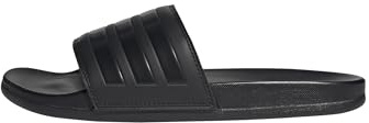 adidas unisex adult Adilette Comfort Slide Sandal, Core Black/Core Black/Core Black, 5 Women 4 Men US