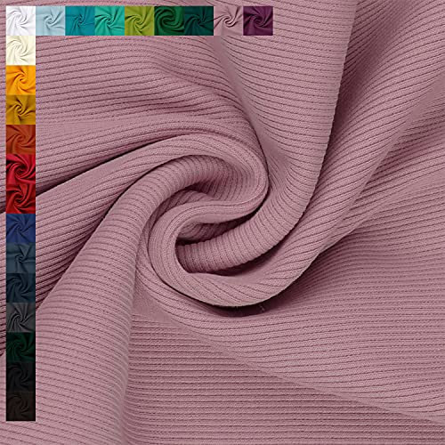 Bündchenstoff Alina, leicht gerippt, Schlauchware, uni altrosa (Länge am Stück: ab 25cm x Breite: 28cm/56cm)