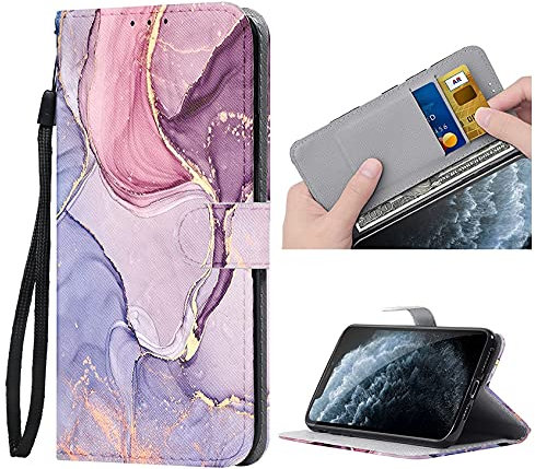 ZhuoFan Case for iPhone XS Max Wallet Case Shockproof PU Leather Pattern with Card Slot Stand Function Magnetic Closure, Flip Folio Case for iPhone XSMax 6.5 Inch, Marble