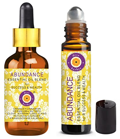 Deve Herbes ABUNDANCE - Ätherisches Öl Mischung für Erfolg & Reichtum 10ml (0,33 oz) mit 5ml (0,16 oz).