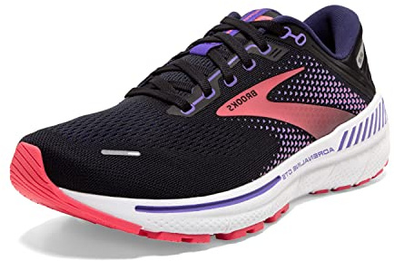 Brooks Damen Adrenaline GTS 22 Running Shoe, Black/Black/Ebony, 38.5 EU