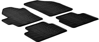 AROBA GL0183 Design Gummi Fußmatten kompatibel mit Chevrolet Matiz BJ. 01.2005-11.2010 erhöhter Rand 4 TLG Farbe Schwarz Gummimatten Automatten passgenau