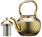 SANQIAHOME 1,5 Liter Edelstahl-Teekanne mit Siebeinsatz, mit Teesiebgriff,Induktionsgeeignet Gold