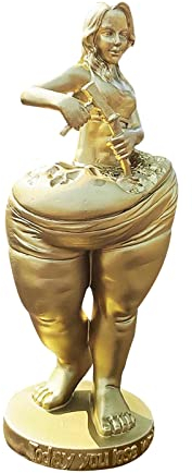 MOHOWIN Statue Abnehmende Göttin Wohnzimmer Skulptur, Fat Lady Figur Modell Fitness Yoga Heim Schreibtischen Dekoration Handgemacht Schlafzimmer Studio Gym Handwerk Figuren Wohnkultur (Gold)