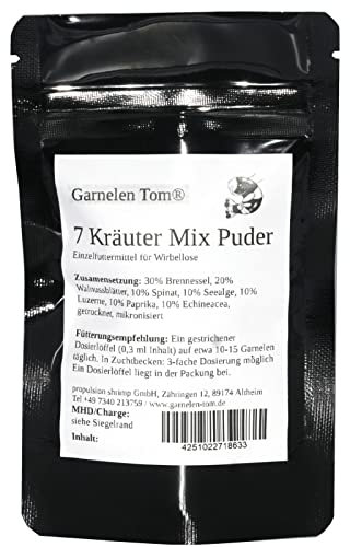 Garnelenfutter Puder/Staubfutter für Baby-Garnelen - 7 Kräuter Mix