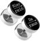 Piercingfaktor Runde Ohrringe Ohrstecker Fake Piercing Ohr Plug Flesh Tunnel Edelstahl Platte Stecker Spruch Hier rein, Da raus 10mm Schwarz