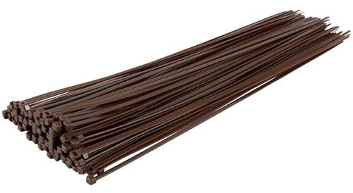 Suinga Pack 50 Bridas plastico marrones Nailon 3,6 x 200 mm | Brida marron para Mallas de Jardin, Fontaneria, Electricidad