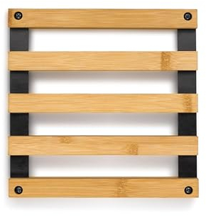 kela Bambus Topfuntersetzer 20 x 20 x 3 cm KIRIL, Holzuntersetzer quadratisch, hitzebeständig