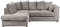 Luxury Life Dylan Jumbo Cord Fabric Sofa Set (Grey, Left Hand Corner)