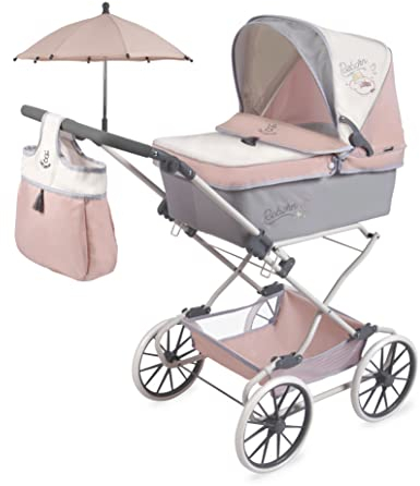 Puppenwagen Reborn Funny DeCuevas 82086, Rosa, Weiß und Grau