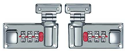 Lot de 2 loquets de bagages avec serrure à combinaison numérique à 3 chiffres - Verrous fixes - Accessoires de rechange pour sac de rangement, boîte à outils, valise (argenté)