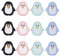 WEWAYSMILE 12 Stück Geometrie Silikonperlen, Silikonperlen Masse, Bunte Runde Silikonperlen, Für Schlüsselanhänger Halskette Armband Basteln DIY(Kleiner Pinguin)