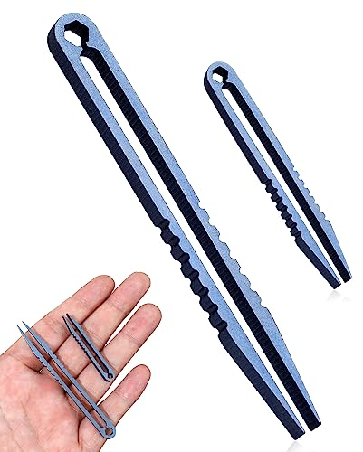 2 Stück Mini-Titanpinzetten, tragbare Titanpinzetten, Reise-EDC-Pinzetten, Legierungspinzetten, Survival-Pick-Up-Pinzetten, tragbare kleine Pinzetten, EDC-Werkzeuge und Gadgets