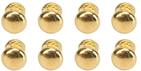 8 Stück Puppenhaus-Rundkopf-Zuggriff, 1:12 Metall-Türgriffknöpfe Im Einfachen Stil, Miniatur-Schubladengriffe (Gold)
