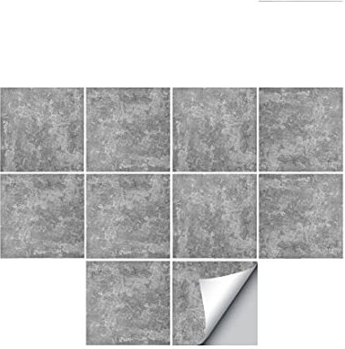 Alwayspon Wandfliesen-Aufkleber, Abziehen und Aufkleben, selbstklebende PVC-Fliesenaufkleber für Spritzschutz, Küche, Bad, als Heimdekoration, 20 x 20 cm, 30 Stück, Zement