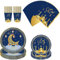 Eid Mubarak Table Vérification Set Ramadan Paper Napkins Cups Plates Muslim Party Fournitures