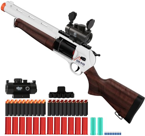RuiDaXiang Spielzeugpistole, Länge Shooter Spielzeugpistolen, Eva Schaumstoff Blasters & Wheel Reloading Design für 8+ Jahre Kinder/Erwachsene Indoor und Outdoor Play Toy (Braun)