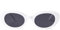 Laurinny Vintage Oval Sonnenbrille für Damen und Herren Trendy Runde Sonnenbrillen Retro 90er Classic Sonnenbrille(Weiß/Grau)