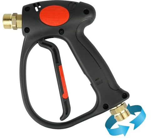 Profi Hochdruckpistole mit Drehgelenk | für Kärcher Hochdruckreinger | bis 310 bar | arretierbar | M22x1,5 AG x M22x1,5 AG | Spritzpistole Ersatzpistole