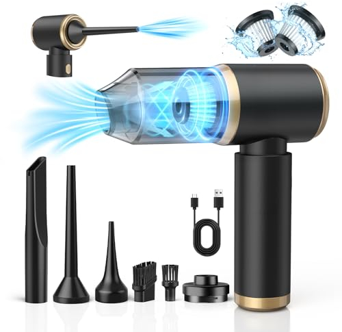 NIBSHOOM Handstaubsauger Akku, 12000 Pa Auto Staubsauger Stark, 4 in 1 Handstaubsauger Kabellos, 4000mAh USB Aufladbar Tragbar Leicht Mini Staubsauger für Auto, Haus & Tierhaare Reinigung