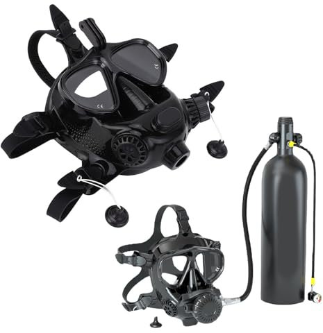 Máscara de Snorkel de Cara Completa, Gafas de Buceo de Cara Completa, Antivaho, a Prueba de Fugas, Vista Panorámica de 180 °, Gafas de Buceo de Silicona con Soporte para Cámara