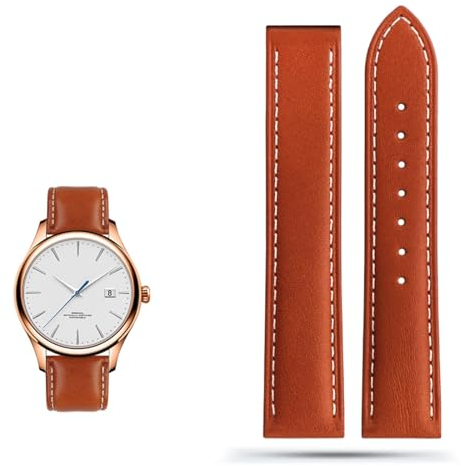ZUC Echtes Lederarmband für Omega Seamaster 300 150 Speedmaster 007 AT150 Braunes Herrenarmband 20mm 22mm(B light brown,22mm)