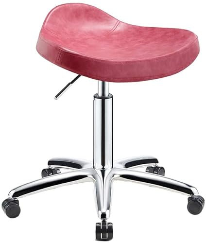 Hocker auf Rädern Friseurhocker Spezial-Rollenhocker für Schönheitssalons Barbershop Friseur Maniküre Haarschneiden Drehbarer Hocker Bequem (Farbe: Rot) ShaoSu (Schwarz) ziyu Chaser of Light Beauty