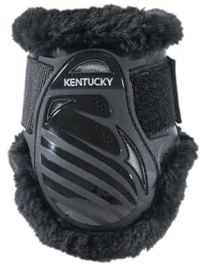 Kentucky - Vegan Sheepskin Young Horse Fetlock Boots schwarz/Fell schwarz L