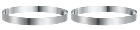 QUARKZMAN 2 StückRunder Kuchenring 18 cm x 2 cm Nahtloser Edelstahl-Pastry-Mousse-Dessert-Ring mit Spiegelbeschichtung zum Backen und Kochen von English Muffins und Crumpets