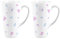 Blue & Pink Hearts Large Mugs Set - Love Themed Gifts for Anniversary/Valentines/Galentines - 2 Pack 400ml Ceramic Latte-Style Cup Housewarming Present
