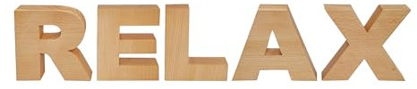 Handgefertigter „RELAX“-Schriftzug Buche Echtholz Holzbuchstaben Dekoration 40.11-003