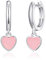 Philip Jones Rose Quartz Gemstone Heart Charm Hoop Earrings