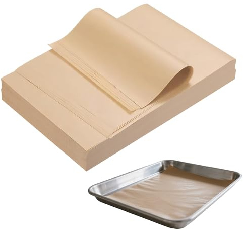 CHUIFAI 400 Stück Backpapier Zuschnitte 30 x 40cm, Baking Paper Braun Pergamentpapier Fettdicht Papier, Antihaft Backpapier Rechteckig, Deli Wachspapier zum Backen
