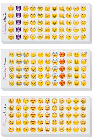 CYXZMYA 24 Blatt Emoji Sticker Aufkleber Smiley, Kinder Notizbuch Dekoration, Happy Facesticker, Lehrer Belohnungen, inspirierende Aufkleber