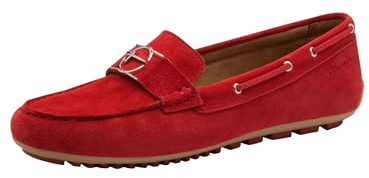 Tamaris Damen Moccassin flach Leder, rot, 42 EU
