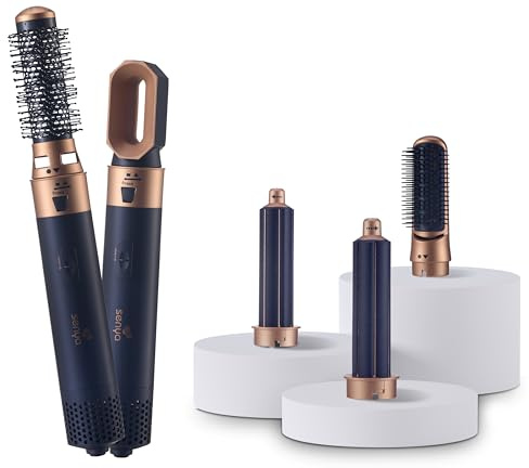 SENYA 5-in-1 Air Styler & Haartrockner: Glätten, Trocknen, Locken, Föhnen und Volumen, Multistyler 1000 W, Alternative Airwrap, Hair Designer SYWB-HS012B, Marineblau