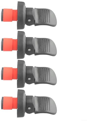 Wine Bottle Stopper with Hand Press Lever, Airtight PP and Rubber Seal Cap for Wine, Beer, for Champagne, Mineral Water, Oil and Vin(4pcs Black)