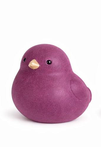 finehomegarden Vogel Keramik Dekofigur Ø19cm H18,5cm moderner Dekovogel in brombeer Wohnraum- & Tischdekoration Vogelfigur Wohnaccessoires