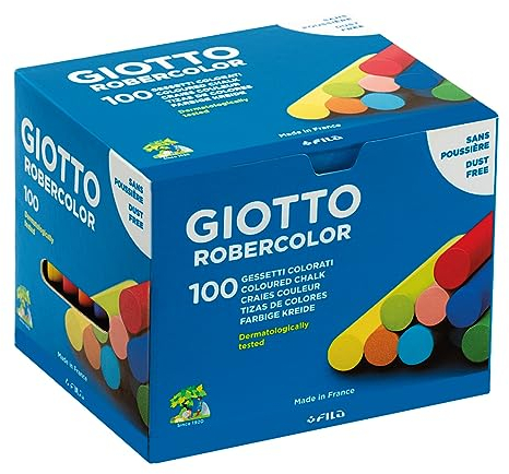 Giotto 5390 00 - RoberColor Wandtafelkreide, Karton mit 100 Stück farbig sortiert