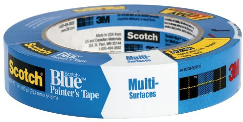3M Scotch-Blue 2090 Safe-Release Crepe Paper Multi-Surfaces Painters Masking Tape, 27 lbs/in Tensile Strength, 60 yds Length x 1 Width, Blue (Pack of 4) by Scotch