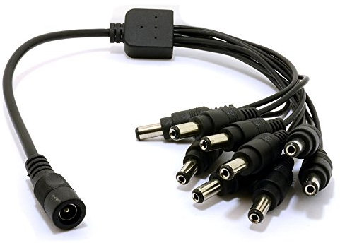 DC Strom Kabelverteiler Y-Adapter 9 Wege Adapter 2,1 mm Videoüberwachung CCTV 12v PSU Zum 9 Kamera Kabel [9 Way]