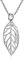 AeraVida Simple Leaf Statement Cut-out Boho .925 Sterling Silver Necklace