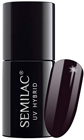 Semilac UV Nagellack 100 Black Purple 7ml Kollektion Black&White