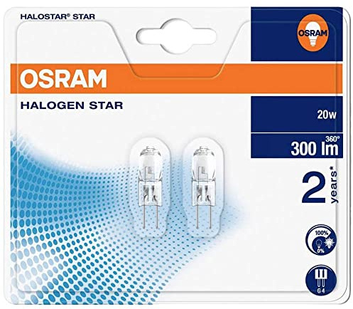 Osram Lot de 10 lampes halogènes Star Halostar 2 ans 20 W G4 2 pièces