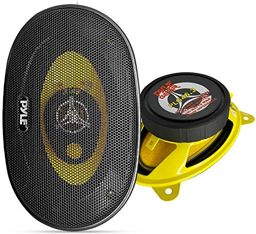 Pyle PLG46.3 - Altavoces coaxiales para coche de 180W, amarillo