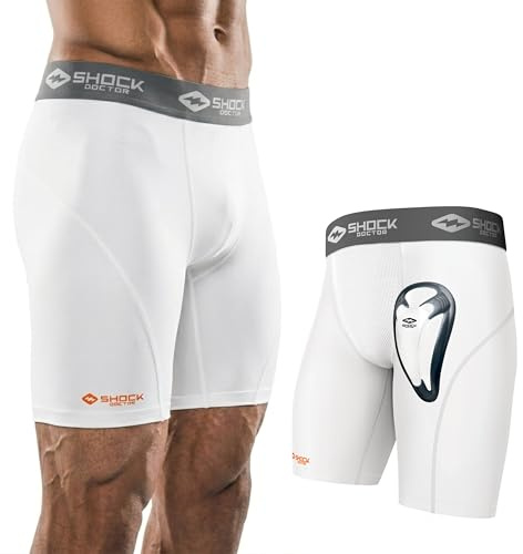 ShockDoctor Herren Tiefschutz Kompressions-Short mit Bioflex Cup