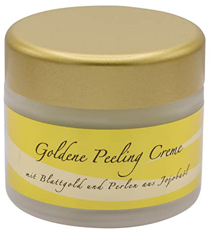 chi-enterprise Goldkosmetik Peeling-Creme mit Jojobabeads I Sanfte Tiefenreinigung mit Blattgold und Perlen aus Jojobaöl I Für ein verfeinertes & ebenmäßiges Hautbild I 50 ml